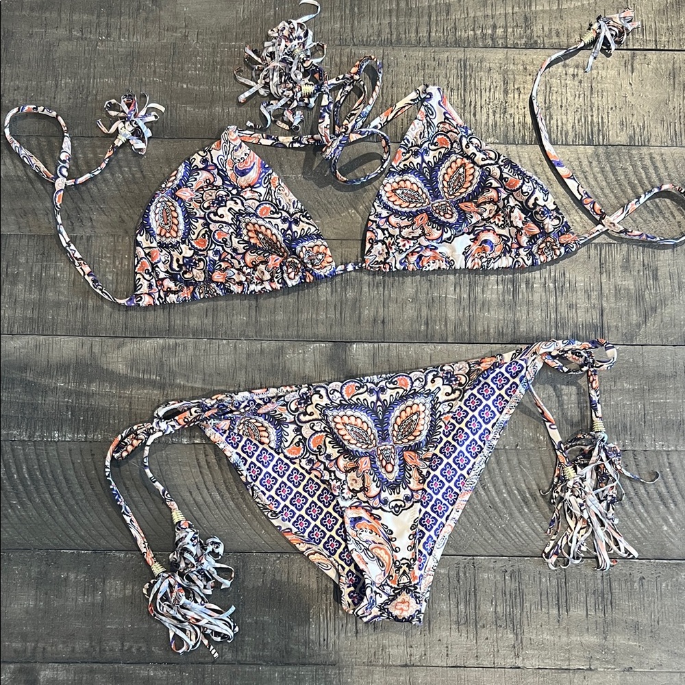 H&M Paisley Bikini - Blue and Orange